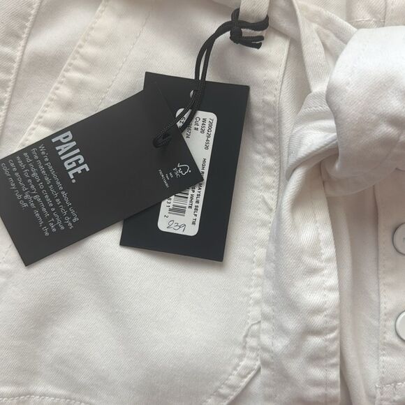 PAIGE Crisp White Mayslie Self-Tie Johger Jeans - Picture 8 of 8